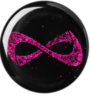 Nfinity Glitter Pop Socket - Black with coloured logo