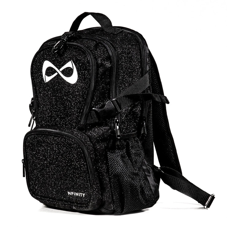 Limited Edition - Nfinity Petite Black Sparkle Backpack - White Logo